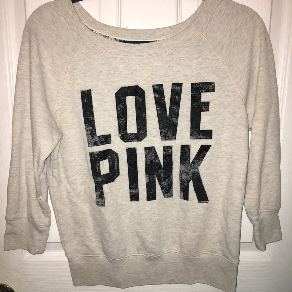 Pink 3/4 sleeve sweat shirt